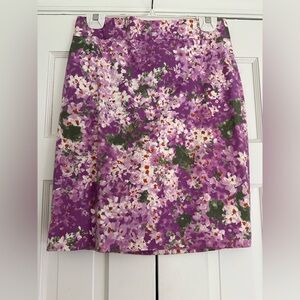 J crew No 2 pencil skirt Floral Purple 4